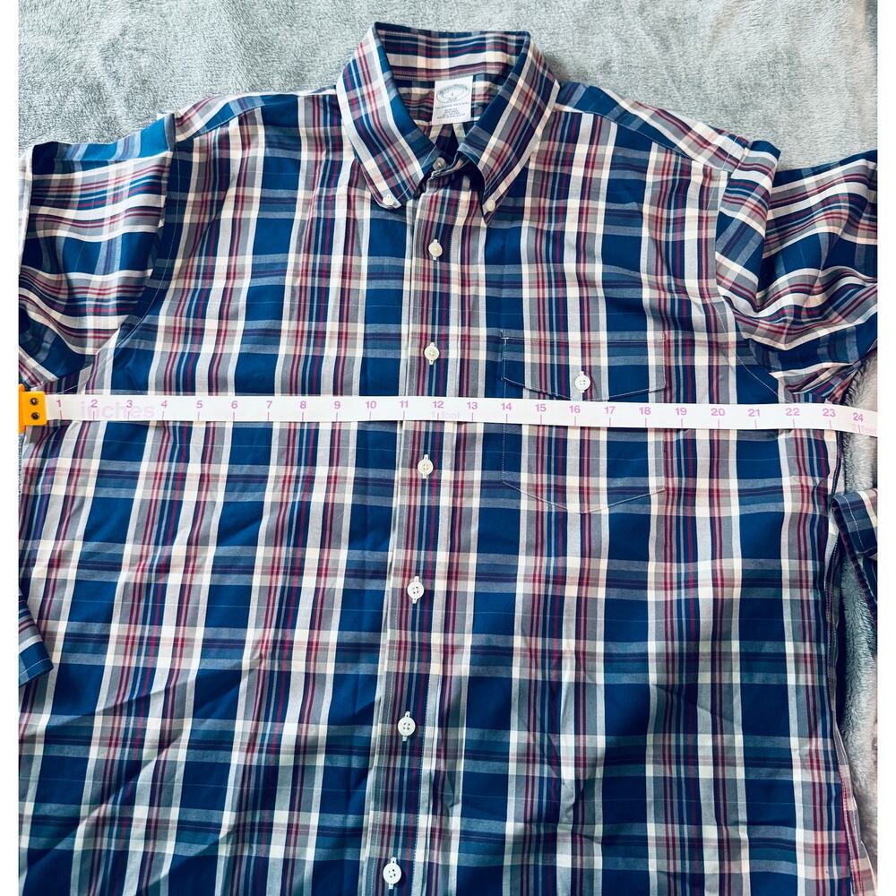 NWOT Brooks Brothers Size Large Slim Fit Plaid Long Sleeve Button Up Shirt Men - Picture 7 of 8